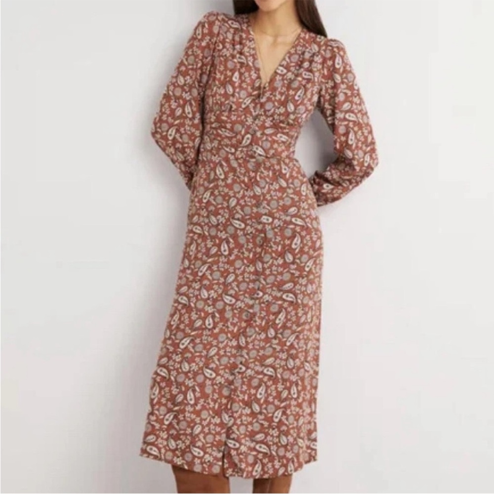 Boden parsley pattern long sleeve  Dress